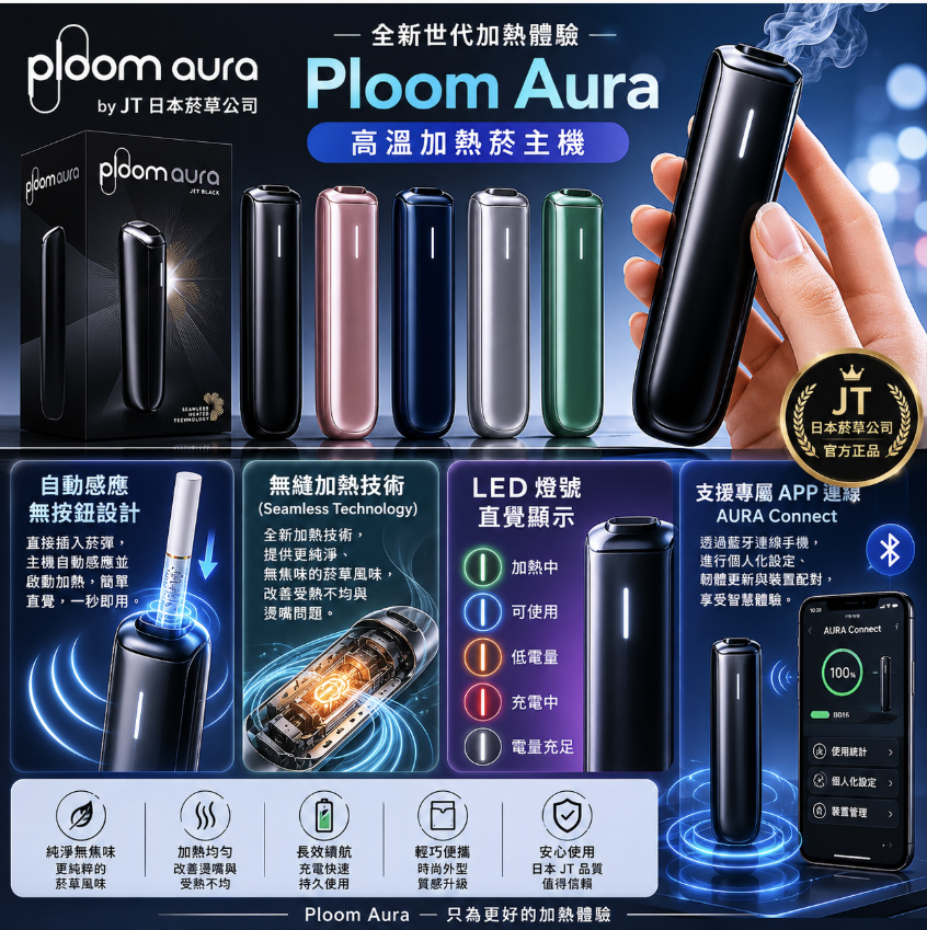 七星專用主機Ploom aura (適用MEVIUS / CAMEL煙彈/七星第四代主機)